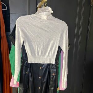 Love Bonito Multicolor and Cream Turtleneck Sweater NWOT